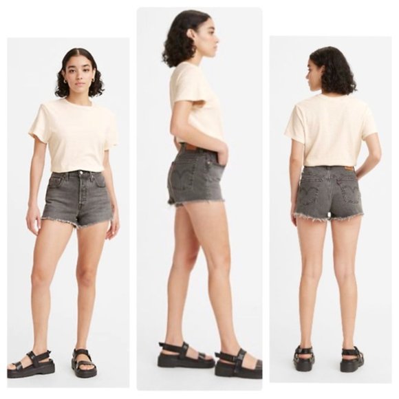 Levi's Gray 501 Cutoff Jean Shorts - Picture 1 of 10
